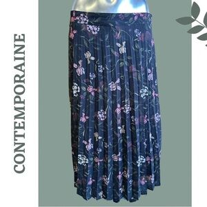 Contemporaine Simon’s Maxi Pleated Floral Lightweight Lined Skirt Zipper Size XS